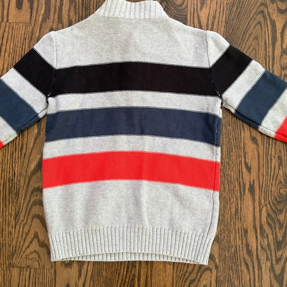 Gymboree Striped Quarter Botton Sweater Sz S (5-6)